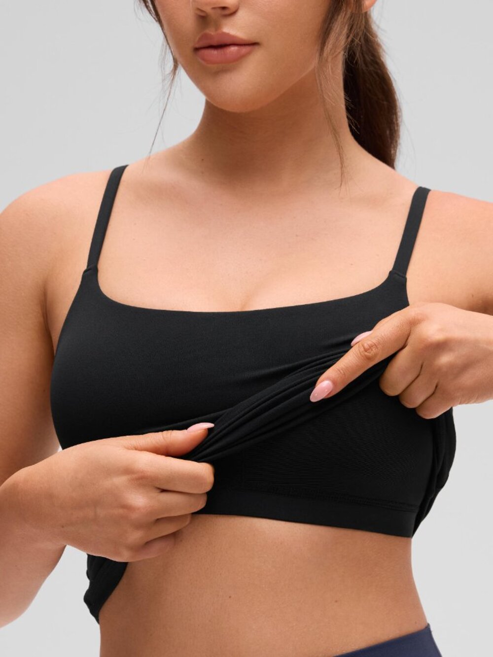 Softretch U Back Waist Length Built in Bra Tank - Picture 3 of 5